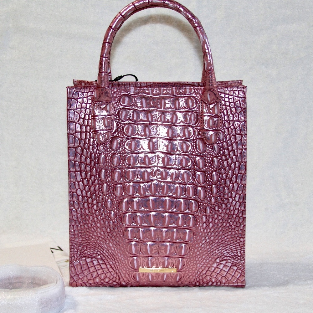 NWT BRAHMIN Moira Tote Rose Pink Mulberry Potion Melbourne Leather purse